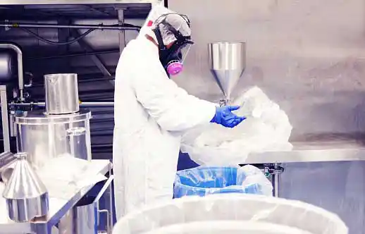 man working in a chemical industry