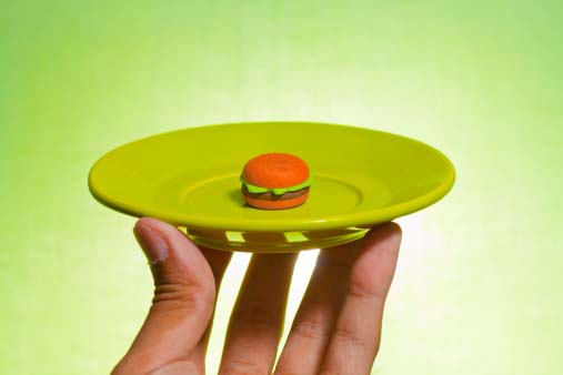 miniature plate with miniature burger